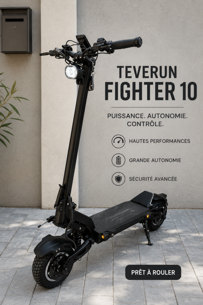 La Teverun Fighter 10, une trottinette électrique au design moderne et performant.