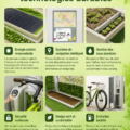 Abri à vélo écoresponsable en bois avec plantes environnantes