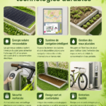Abri à vélo écoresponsable en bois avec plantes environnantes