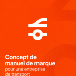 Illustration d'un brand manual pour une entreprise de transport, présentant des éléments clés de branding.