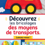 Des enfants en train de bricoler des véhicules colorés en carton.