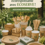Femmes discutant de la durabilité et de l'éco-responsabilité avec des produits ECOSERVE.