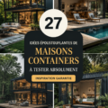 Maison conteneur moderne entourée de verdure