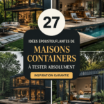 Maison conteneur moderne entourée de verdure