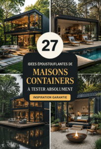 Maison conteneur moderne entourée de verdure