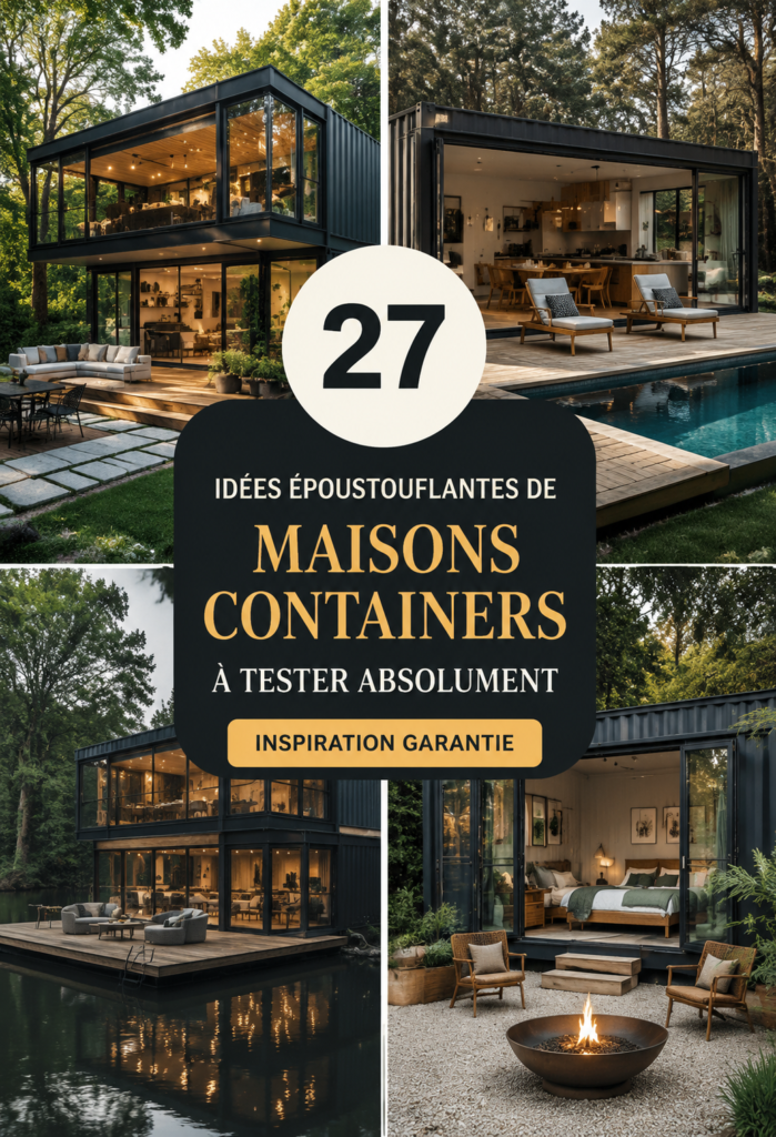 Maison conteneur moderne entourée de verdure