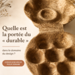 Illustration d'un intérieur au design durable et éthique, mettant en avant des matériaux écologiques.