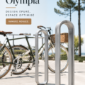 Porte-vélos Olympia en métal élégant dans un jardin moderne