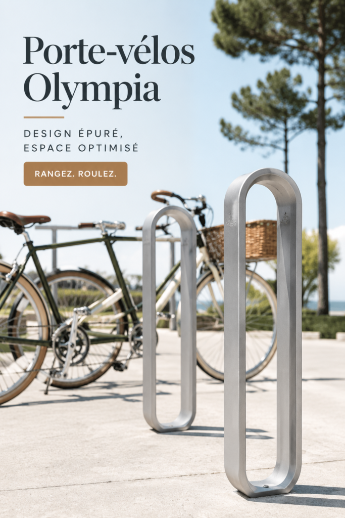 Porte-vélos Olympia en métal élégant dans un jardin moderne