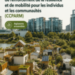 Illustration d'une communauté engagée dans des actions pratiques pour s'adapter aux changements climatiques.