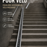 Rampe d'accès pour vélos installée dans un jardin, offrant une solution pratique.
