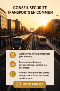 Femme utilisant le métro en se protégeant avec une attitude vigilante