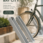 Support à vélo moderne et élégant installé dans un cadre urbain