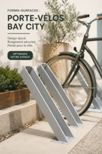 Support à vélo moderne et élégant installé dans un cadre urbain