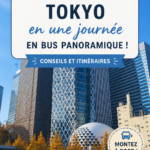 Un bus Sky Hop aperçu dans les rues de Tokyo, entouré de célèbres attractions