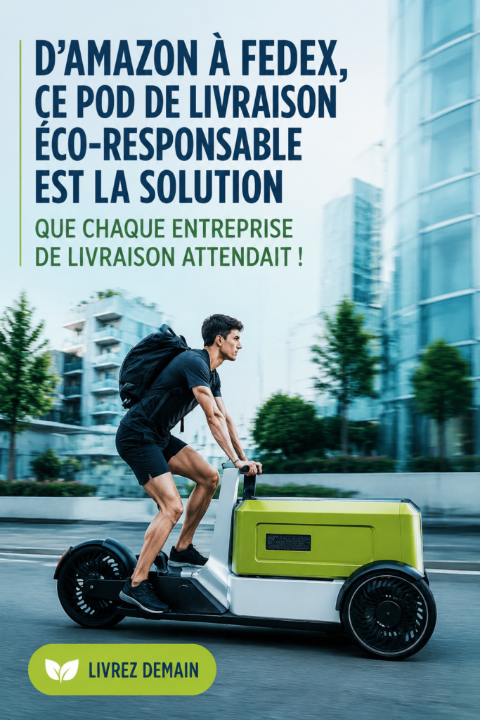 Concept écologique de pod de transport pour livraisons responsables