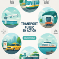 Illustration d'un réseau de transport public moderne et accessible.