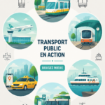 Illustration d'un réseau de transport public moderne et accessible.