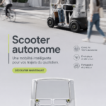 Trottinette autonome en action dans un environnement urbain