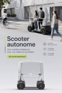 Trottinette autonome en action dans un environnement urbain