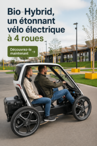 Vélo électrique à quatre rouesdans un parc urbain