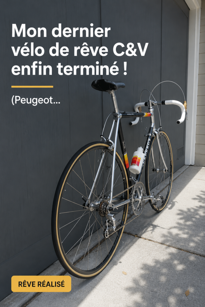 Un vélo C&V Grail personnalisé avec des accessoires colorés.