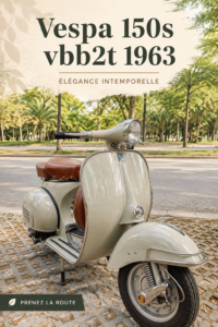 Vespa 150S VBB2T de 1963, un scooter emblématique avec un design vintage.