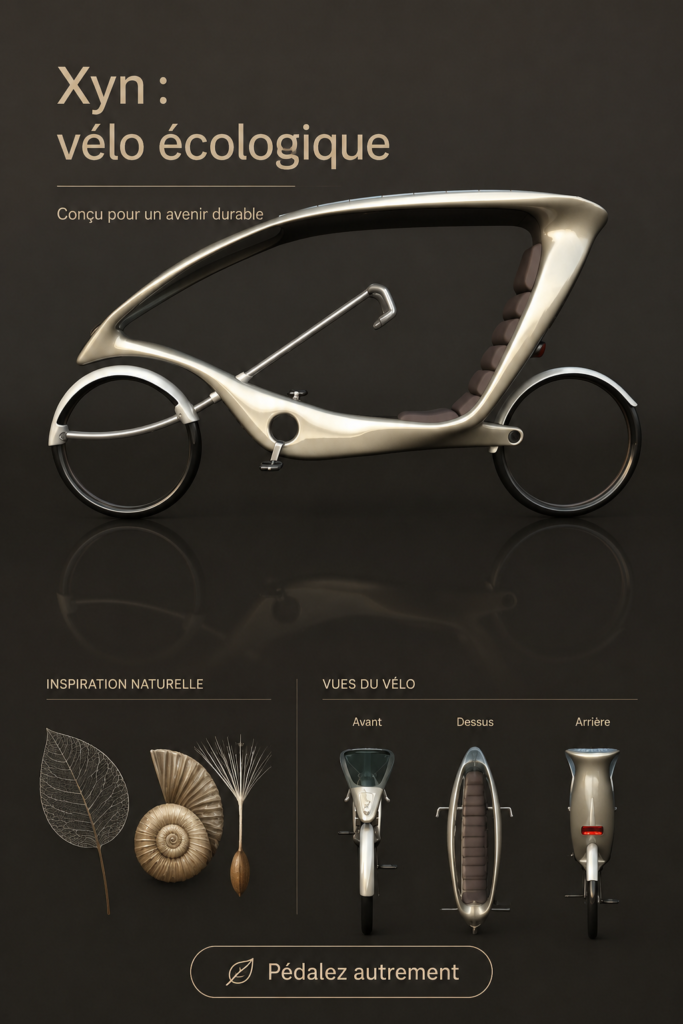 Éco vélo Xyn stationné dans un environnement urbain, illustrant la mobilité durable.