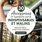 Un intérieur de voiture avec divers gadgets pratiques pour la sécurité et le confort