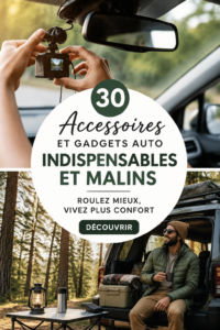 Un intérieur de voiture avec divers gadgets pratiques pour la sécurité et le confort