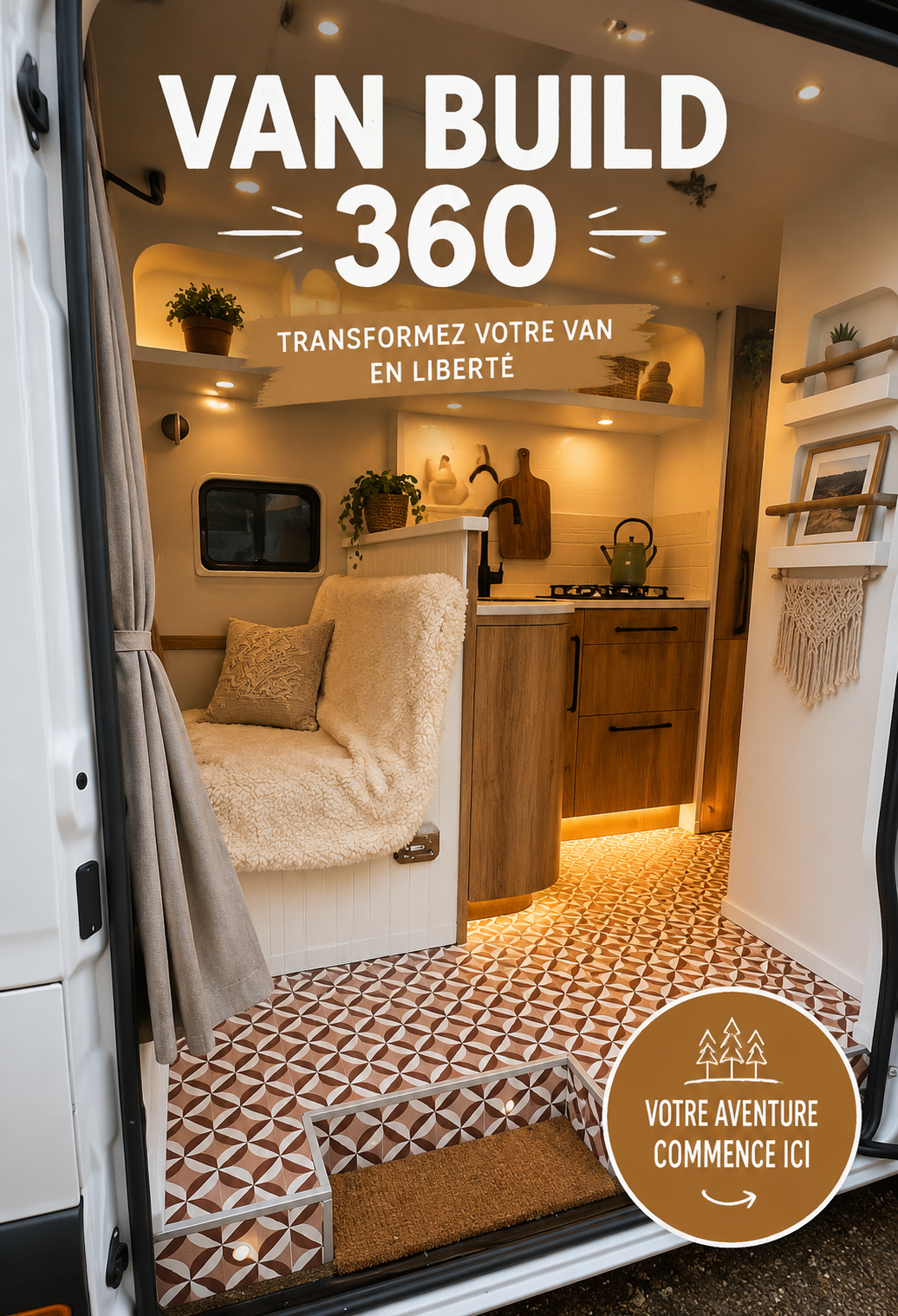 Van aménagé avec espace de vie accueillant