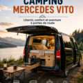 Aménagement intérieur d'un camping dans une Mercedes Vito, avec un lit et une cuisine
