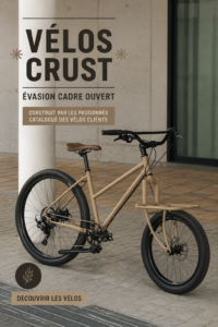Vélo Crust Bikes exposé dans un cadre naturel inspirant, prêt pour l'aventure.