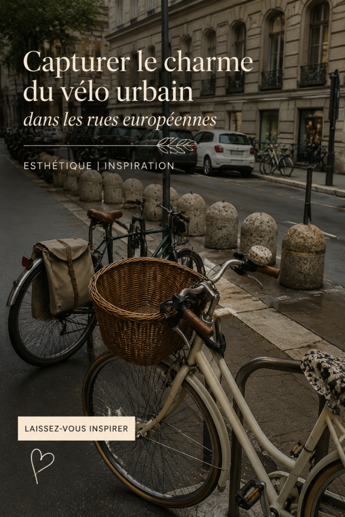 Femme cycliste à travers une rue pittoresque de ville européenne, capturant l'essence du cyclisme urbain.