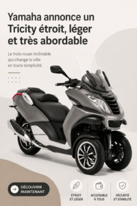 Yamaha Tricity, un scooter léger et pratique pour la mobilité urbaine.