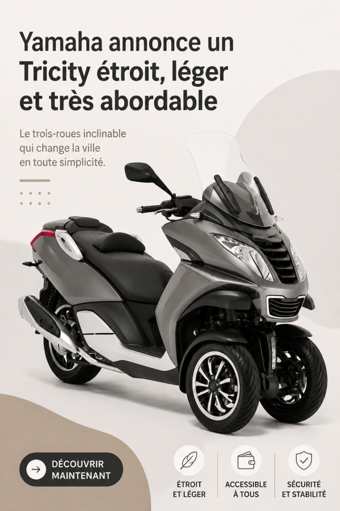 Yamaha Tricity, un scooter léger et pratique pour la mobilité urbaine.