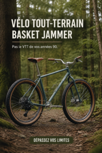 Accessoire Jammer pour VTT sur un sentier montagneux.