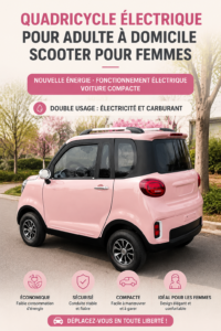 Quadricycle électrique moderne dans un environnement urbain.