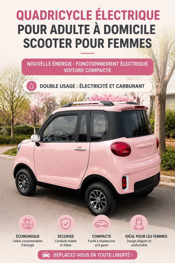 Quadricycle électrique moderne dans un environnement urbain.