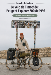 Timothé présente son Reader's Rig avec un Peugeot Explorer 200 de 1995, illustrant un aménagement pratique et esthétique.