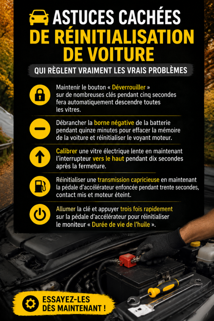 Image d'une femme utilisant une astuce de reset sur sa voiture pour améliorer sa performance