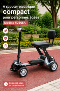Un scooter compact pour seniors, parfait pour la mobilité urbaine.