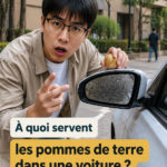 Pomme de terre à côté d'une voiture pour illustrer ses usages surprenants dans l'automobile