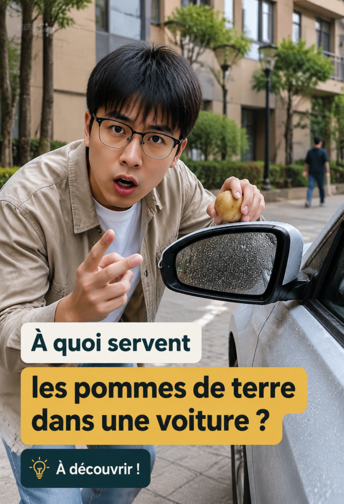 Pomme de terre à côté d'une voiture pour illustrer ses usages surprenants dans l'automobile