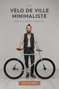 Un vélo urbain minimaliste élégant stationné dans une rue citadine.