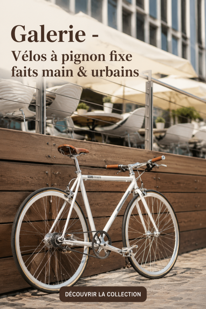 Vélo urbain fait main, alliant élégance et fonctionnalité, idéal pour les déplacements en ville.