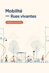 Rues aménagées avec des pistes cyclables et espaces verts pour une meilleure mobilité urbaine