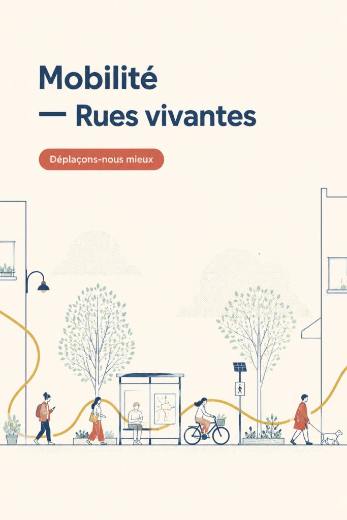 Rues aménagées avec des pistes cyclables et espaces verts pour une meilleure mobilité urbaine
