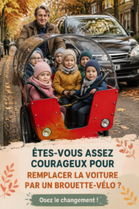 Femme en train de pédaler sur un chemin urbain avec son vélo, symbolisant une alternative à la voiture.