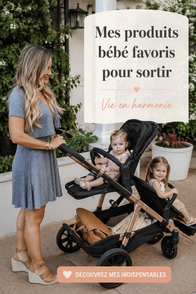 Une mère et son bébé sortent avec des équipements pratiques pour la mobilité urbaine.